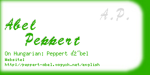 abel peppert business card
